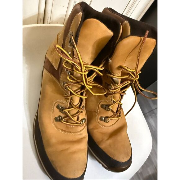 Timberland Women's Canary Leather Lace Up Wedge Ankle Boots Tan Brown Size 8 - Picture 8 of 13